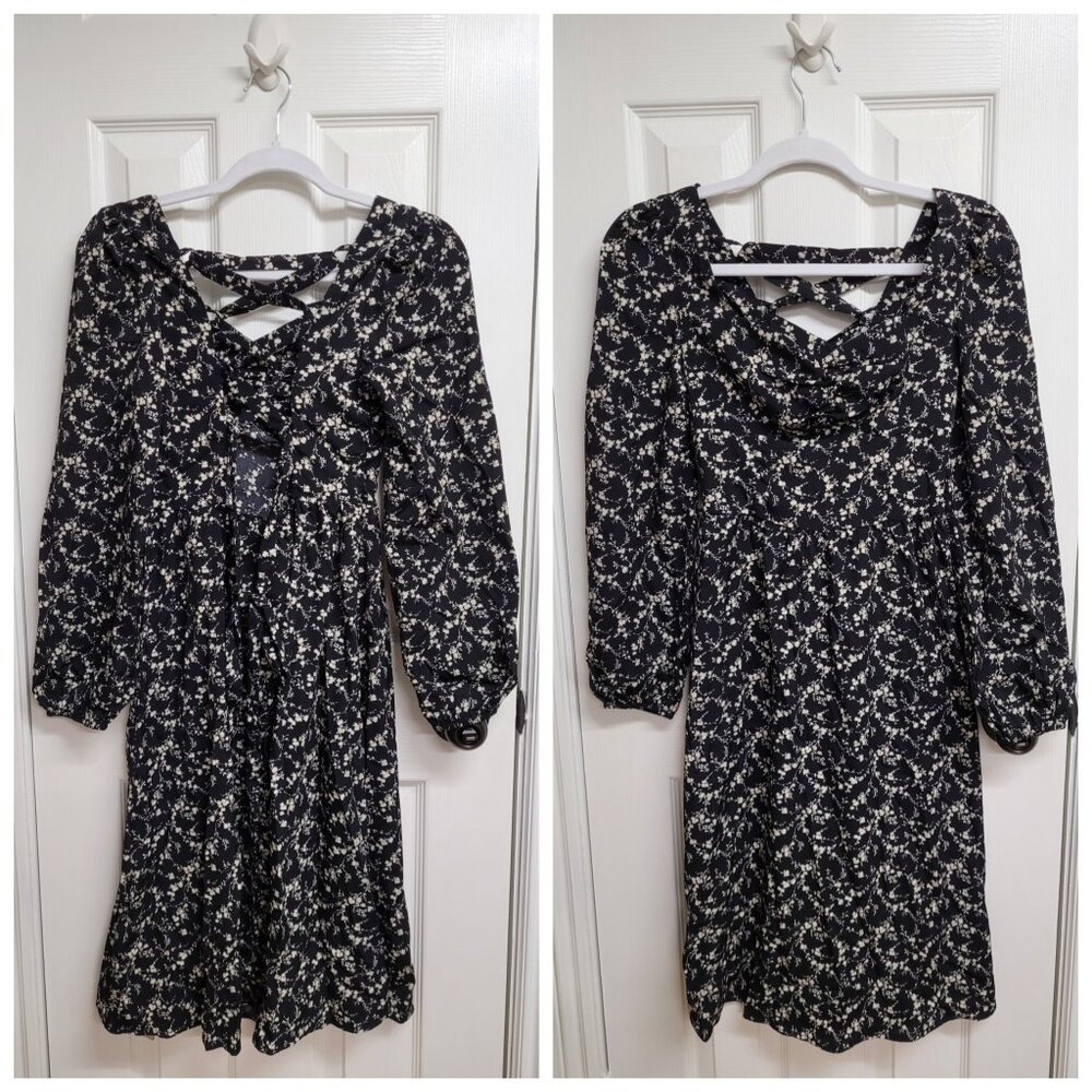 Floral print long sleeve midi dress, NWOT